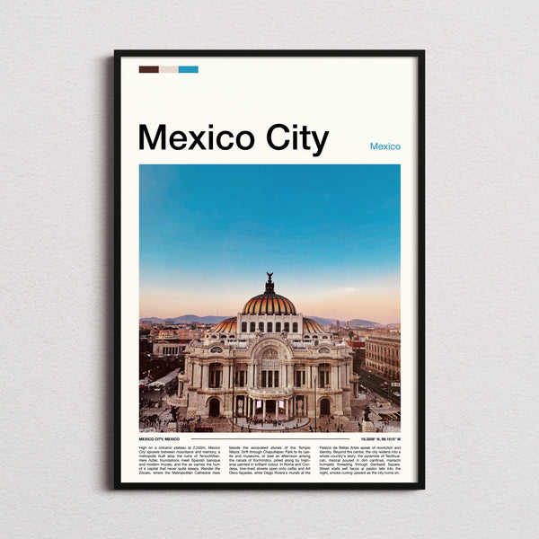 Mexico City Palacio De Bellas Artes Travel Print framed and photographed straight on