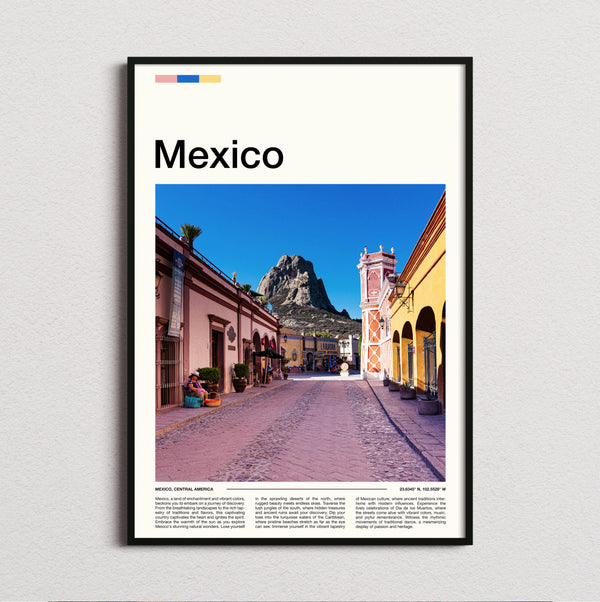 Mexico - Pink Cobbled Street - Travel Print