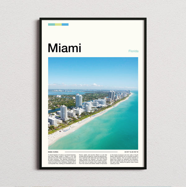 Miami - Aerial Beachfront View - Travel Print