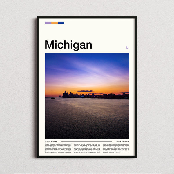 Michigan - Sunset Over Water - Travel Print