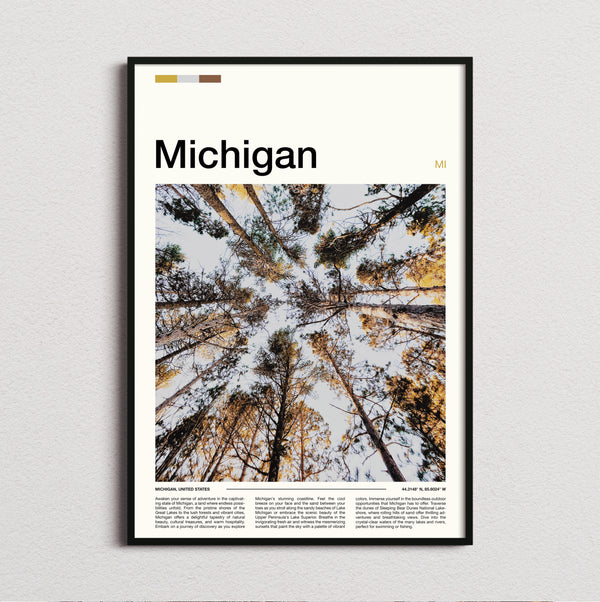 Michigan - Treetops From Below - Travel Print