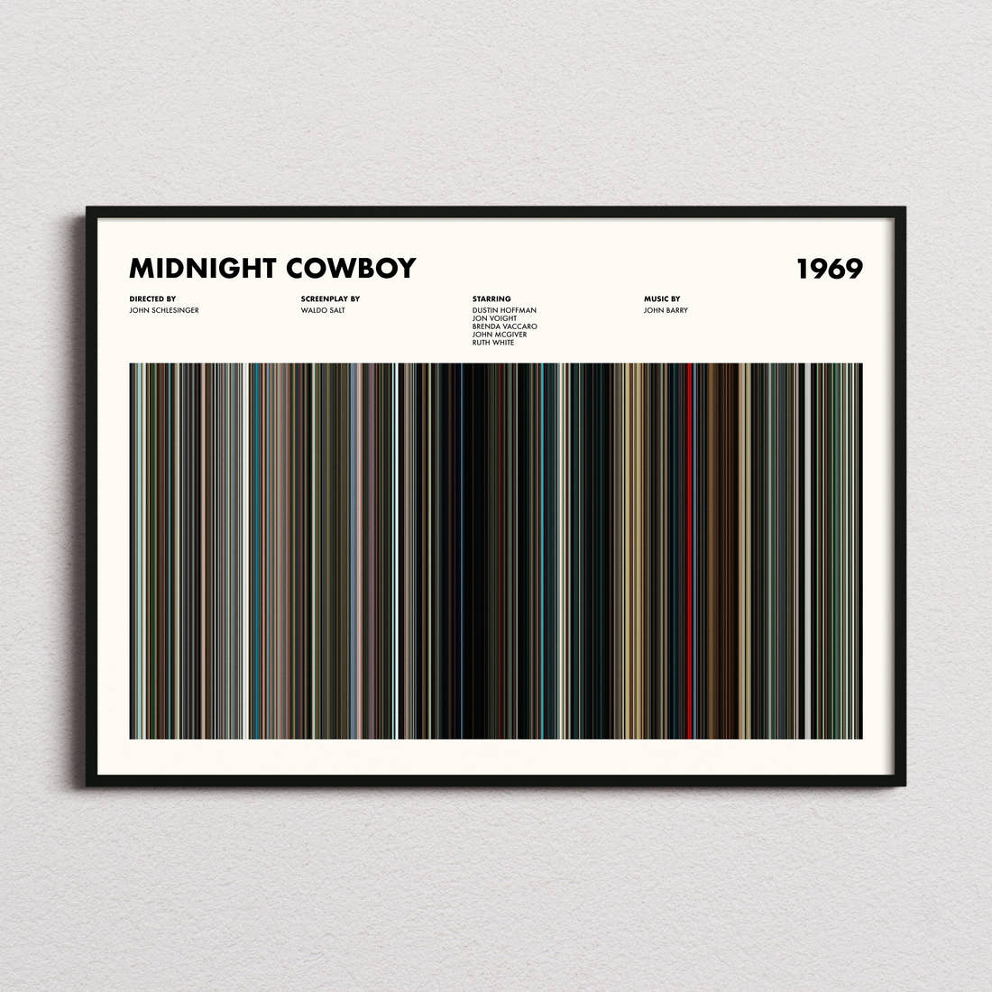 Midnight Cowboy Movie Barcode Poster