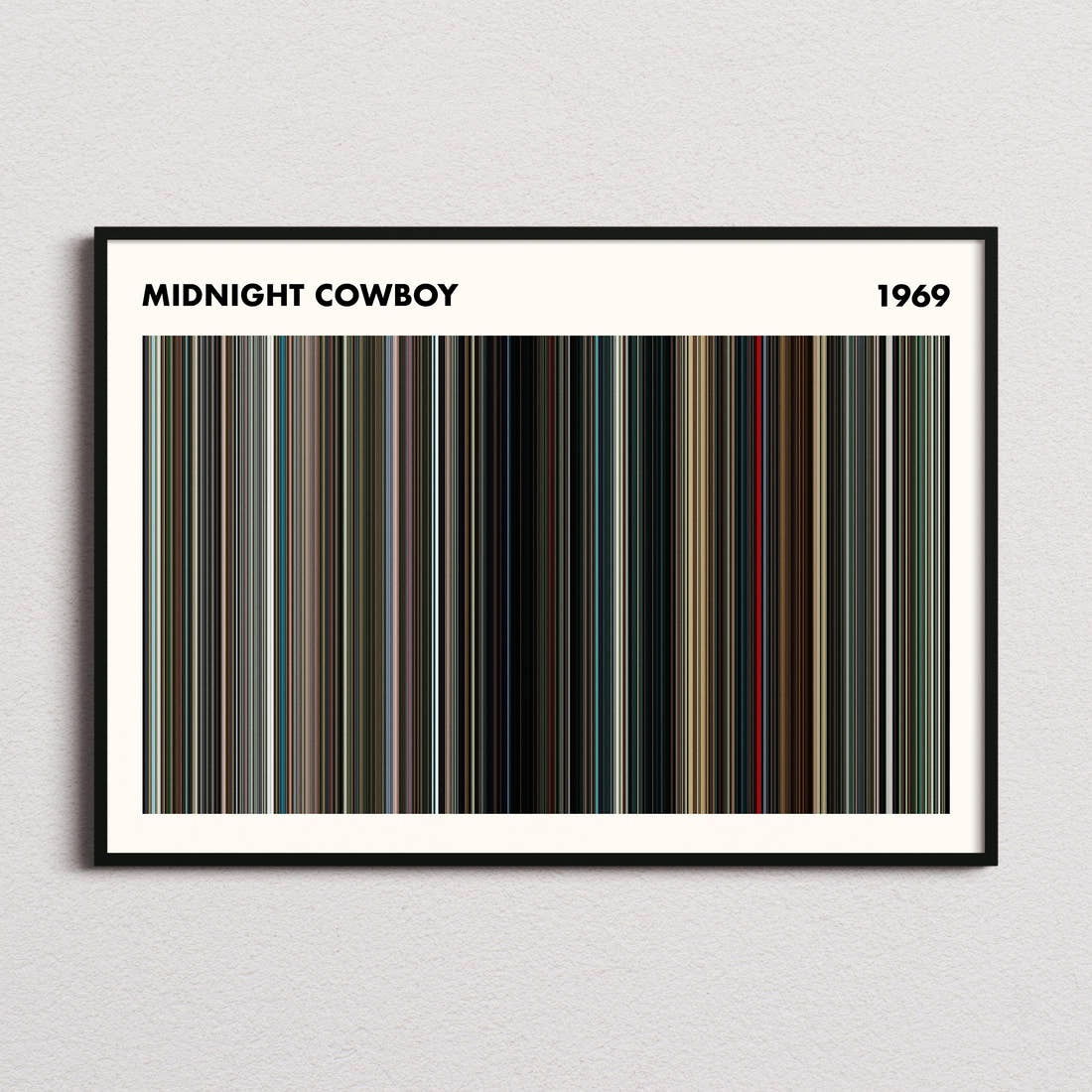 Midnight Cowboy Movie Barcode Poster - Simplified