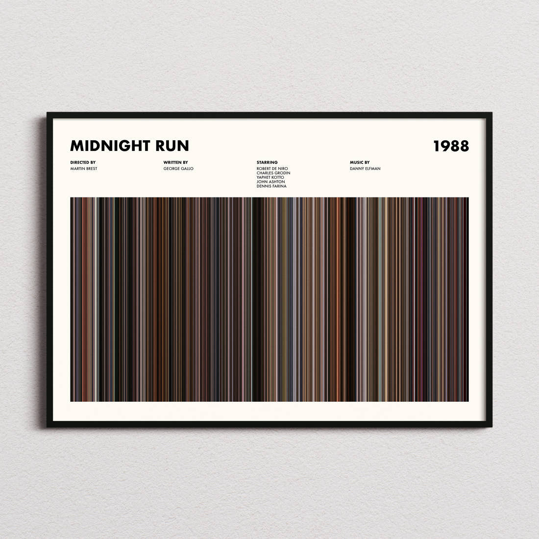 Midnight Run Movie Barcode Poster