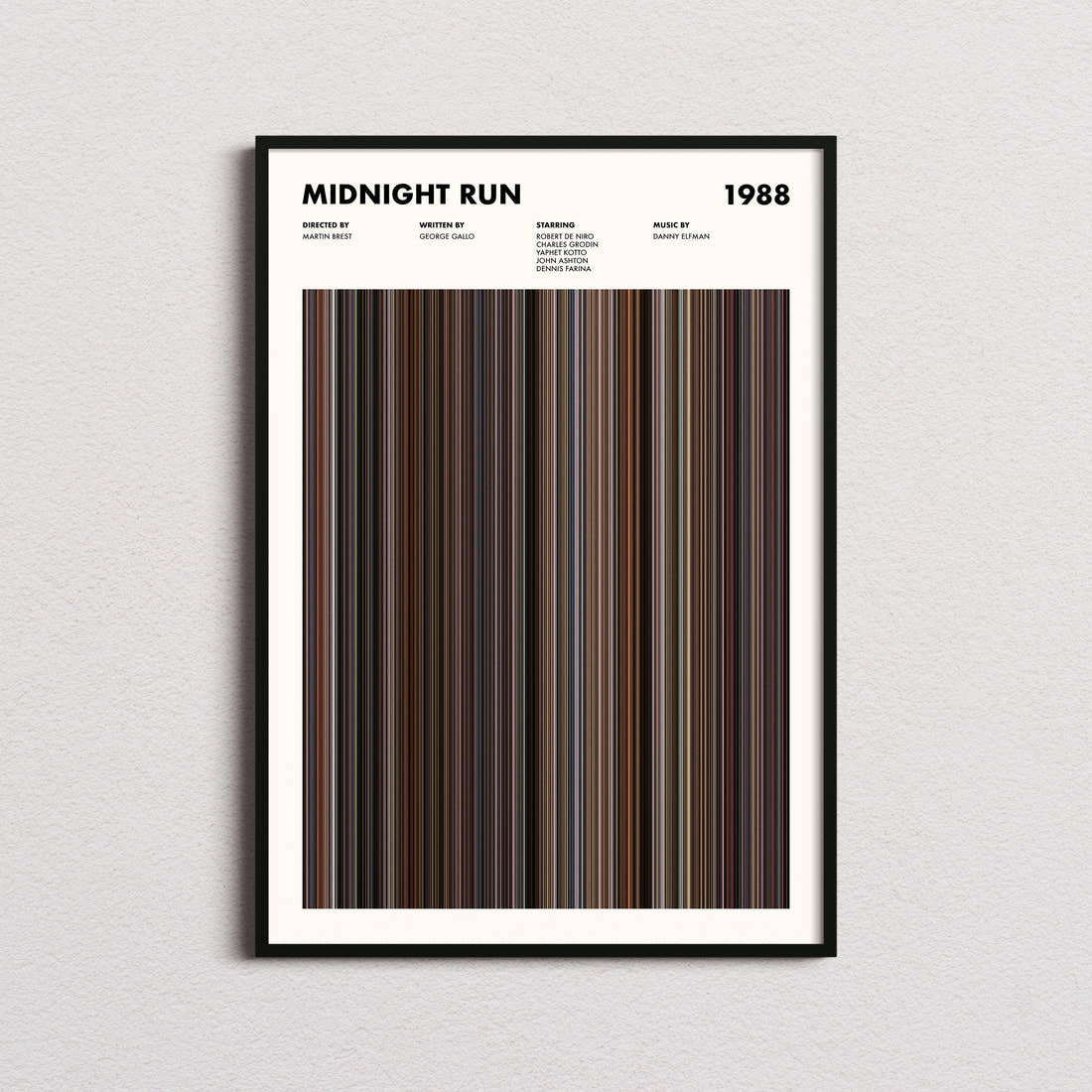 Midnight Run Movie Barcode Poster