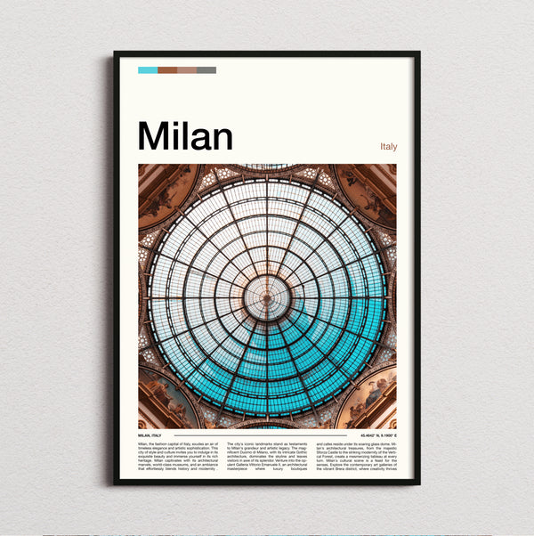 Milan - Galleria Glass Dome - Travel Print