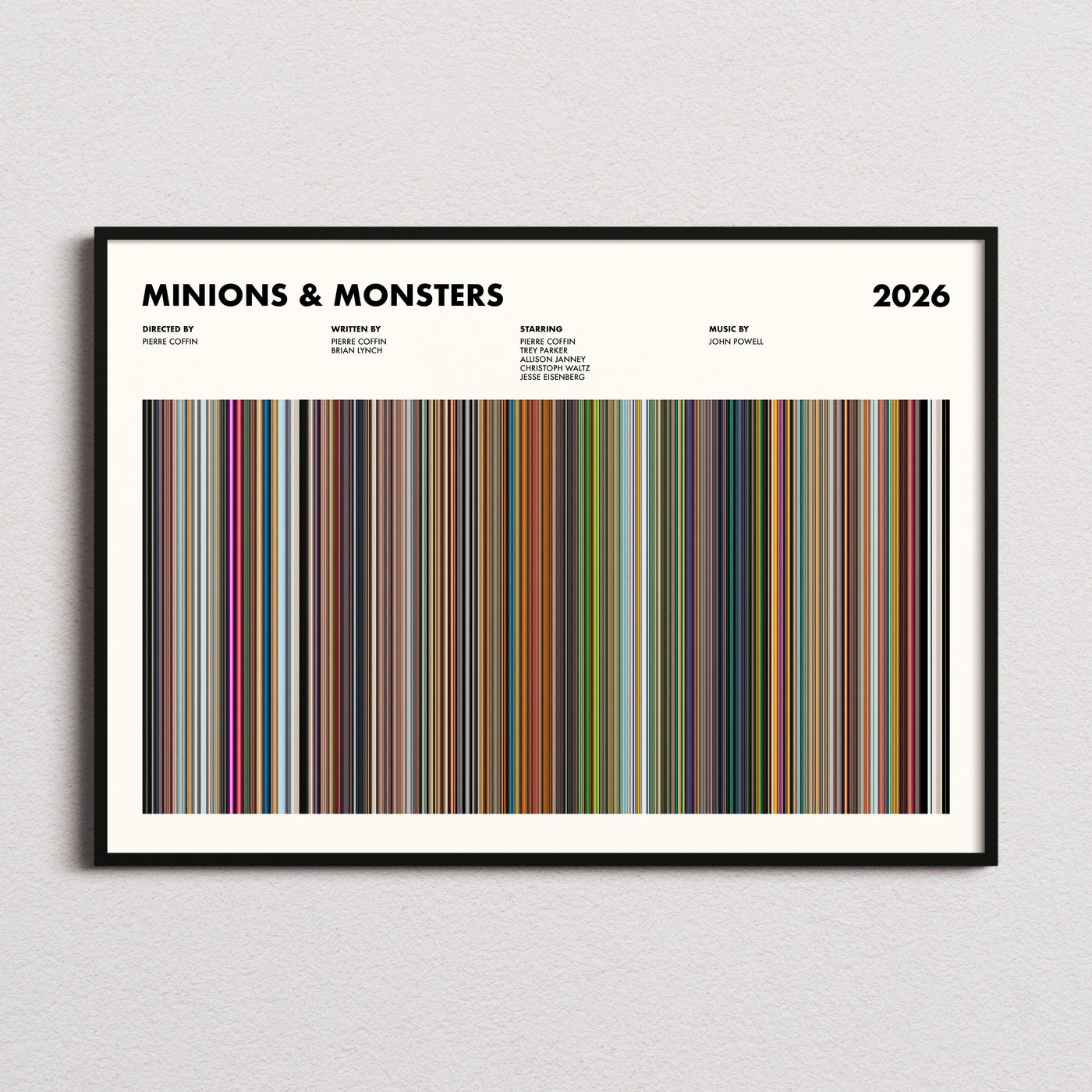Minions & Monsters Movie Barcode Poster
