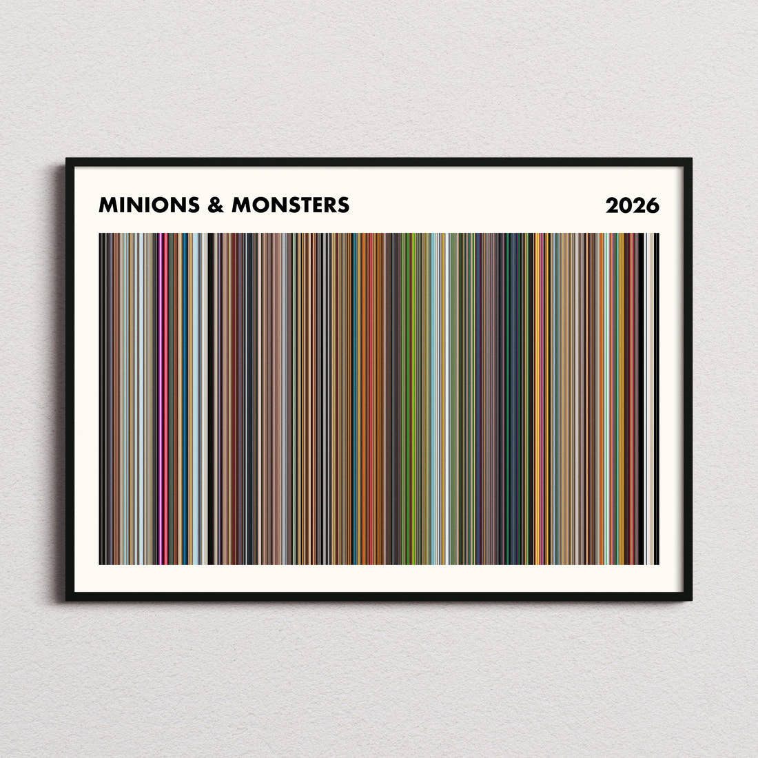Minions & Monsters Movie Barcode Poster - Simplified