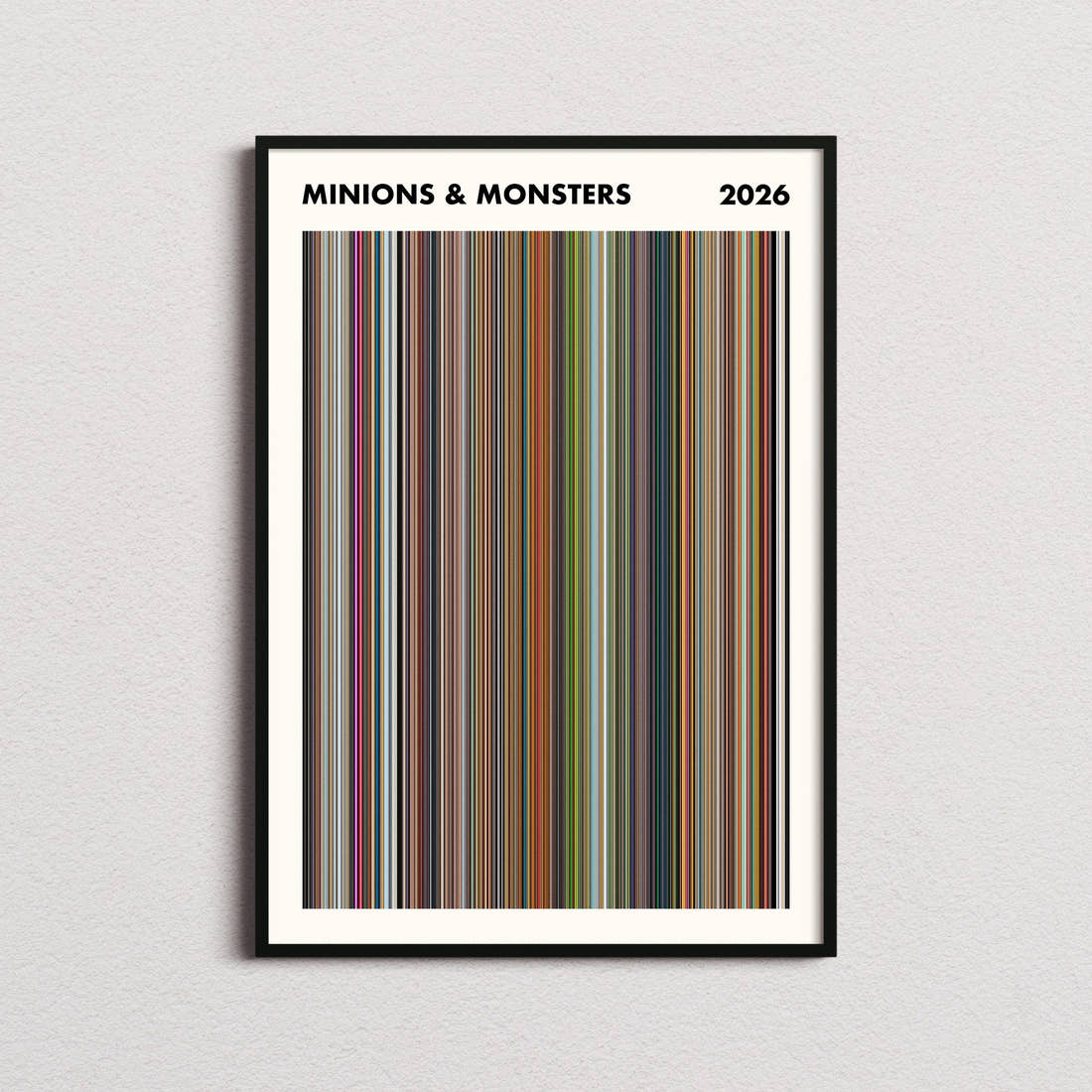 Minions & Monsters Movie Barcode Poster - Simplified