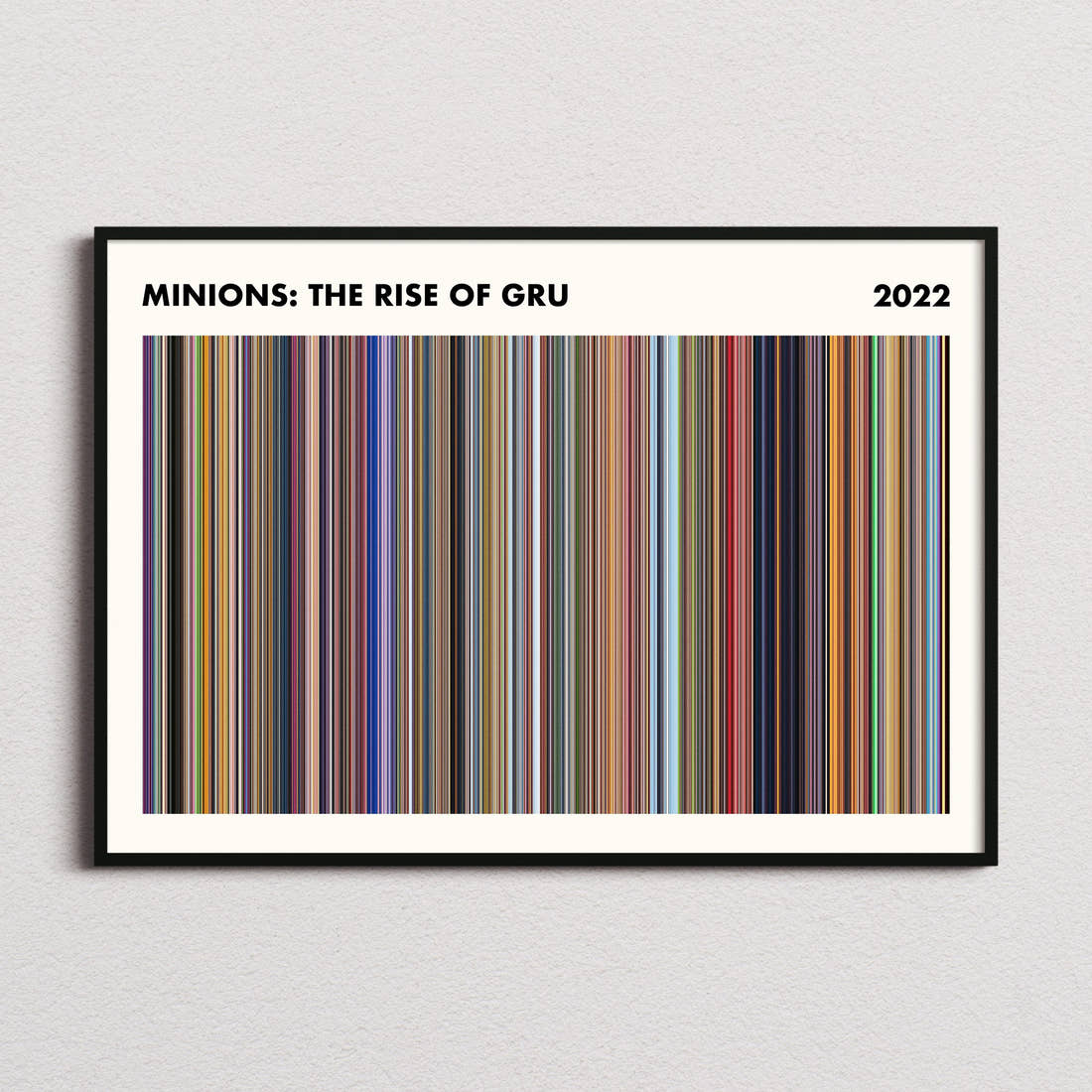 Minions: The Rise of Gru Movie Barcode Poster - Simplified