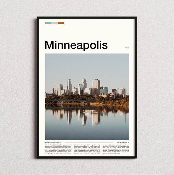 Minneapolis - Skyline Reflection - Travel Print
