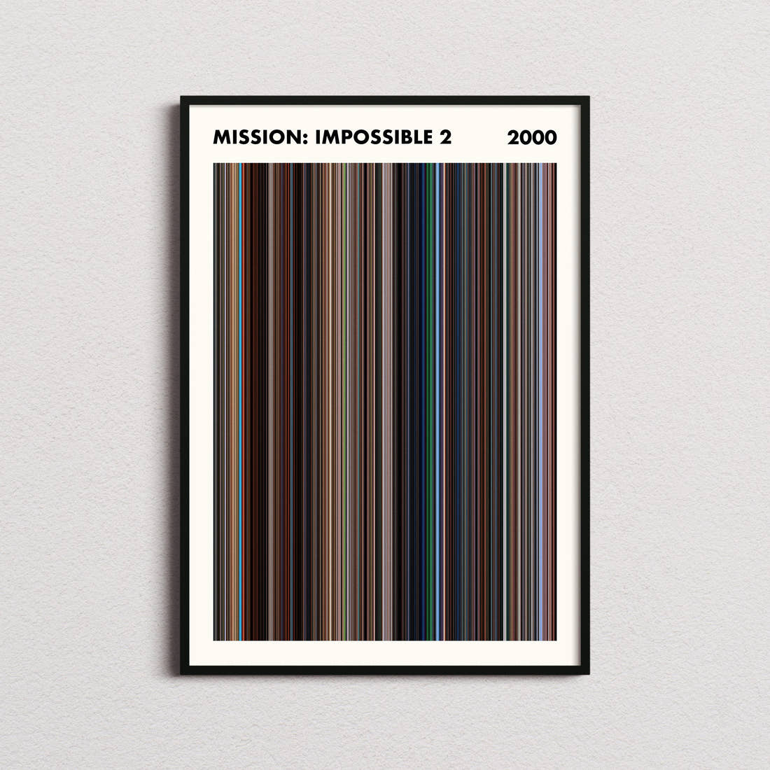 Mission: Impossible 2 Movie Barcode Poster - Simplified