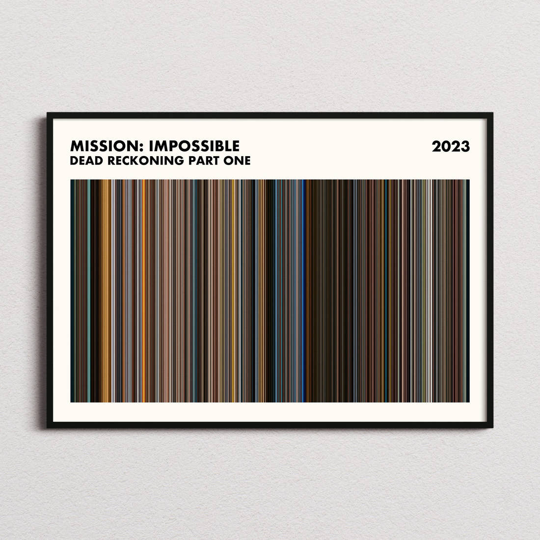 Mission: Impossible - Dead Reckoning Part One Movie Barcode Poster - Simplified