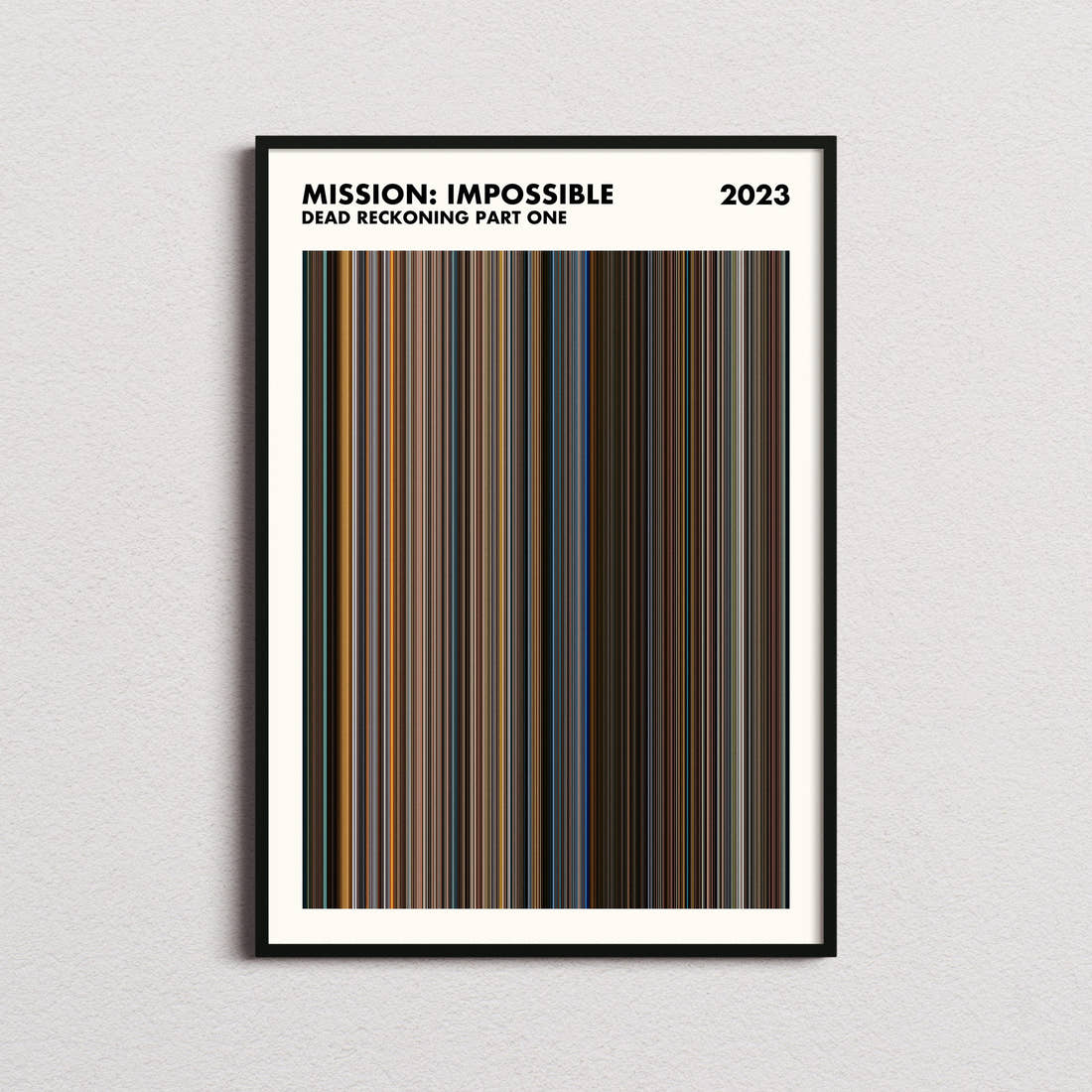 Mission: Impossible - Dead Reckoning Part One Movie Barcode Poster - Simplified