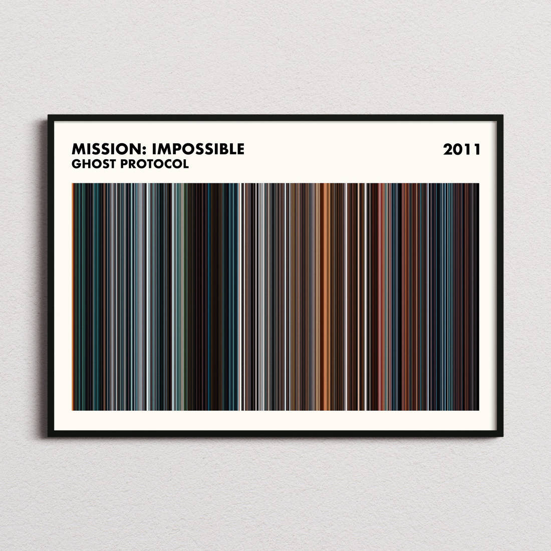 Mission: Impossible - Ghost Protocol Movie Barcode Poster - Simplified