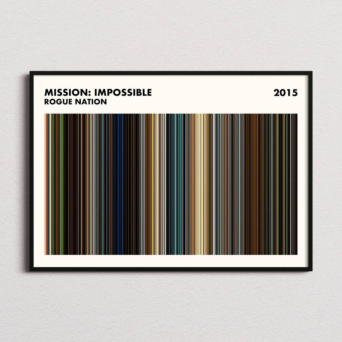 Mission: Impossible - Rogue Nation Movie Barcode Poster - Simplified