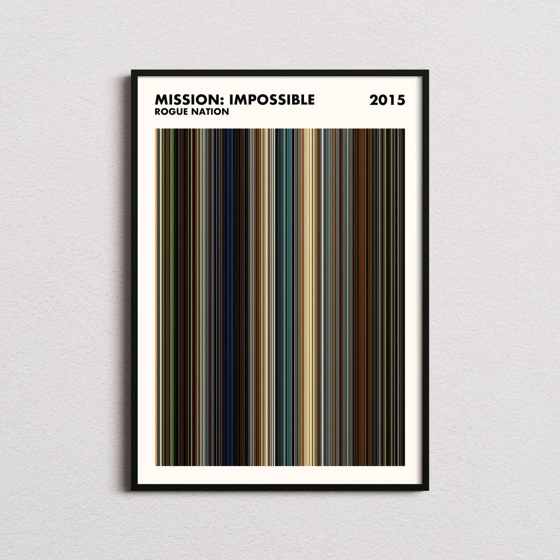 Mission: Impossible - Rogue Nation Movie Barcode Poster - Simplified
