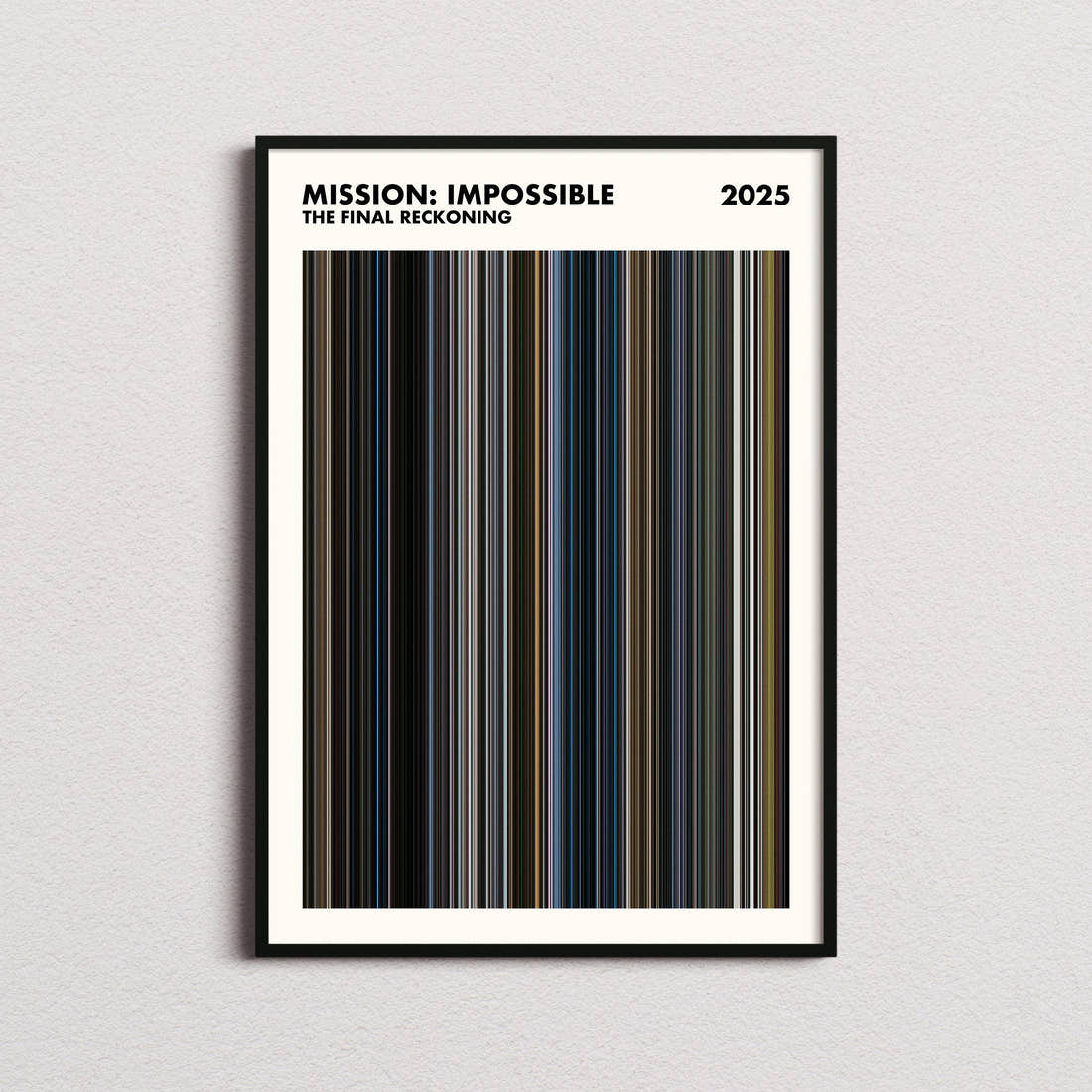 Mission: Impossible - The Final Reckoning Movie Barcode Poster - Simplified