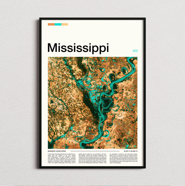 Mississippi - Meandering River - Travel Print