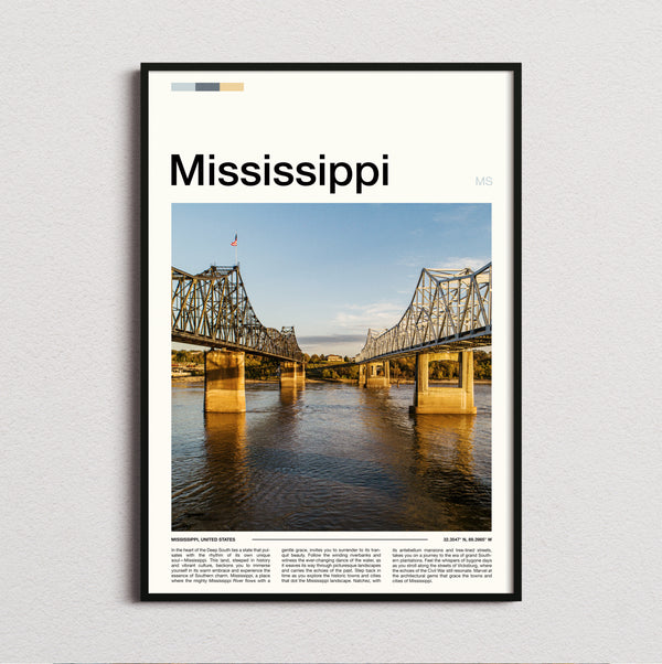 Mississippi - Two Bridges - Travel Print