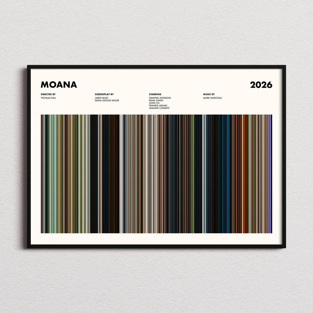 Moana Movie Barcode Poster