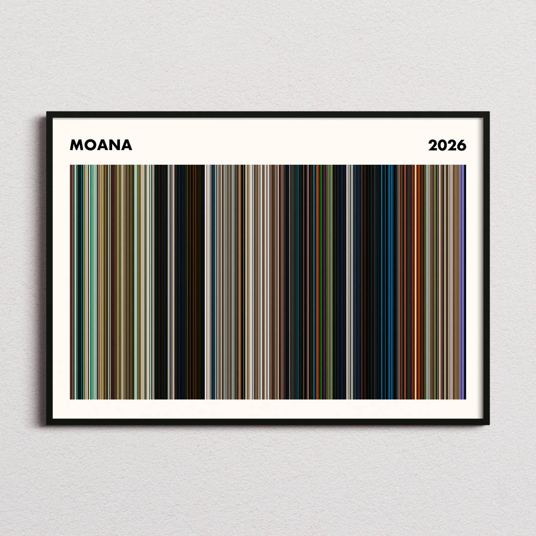 Moana Movie Barcode Poster - Simplified