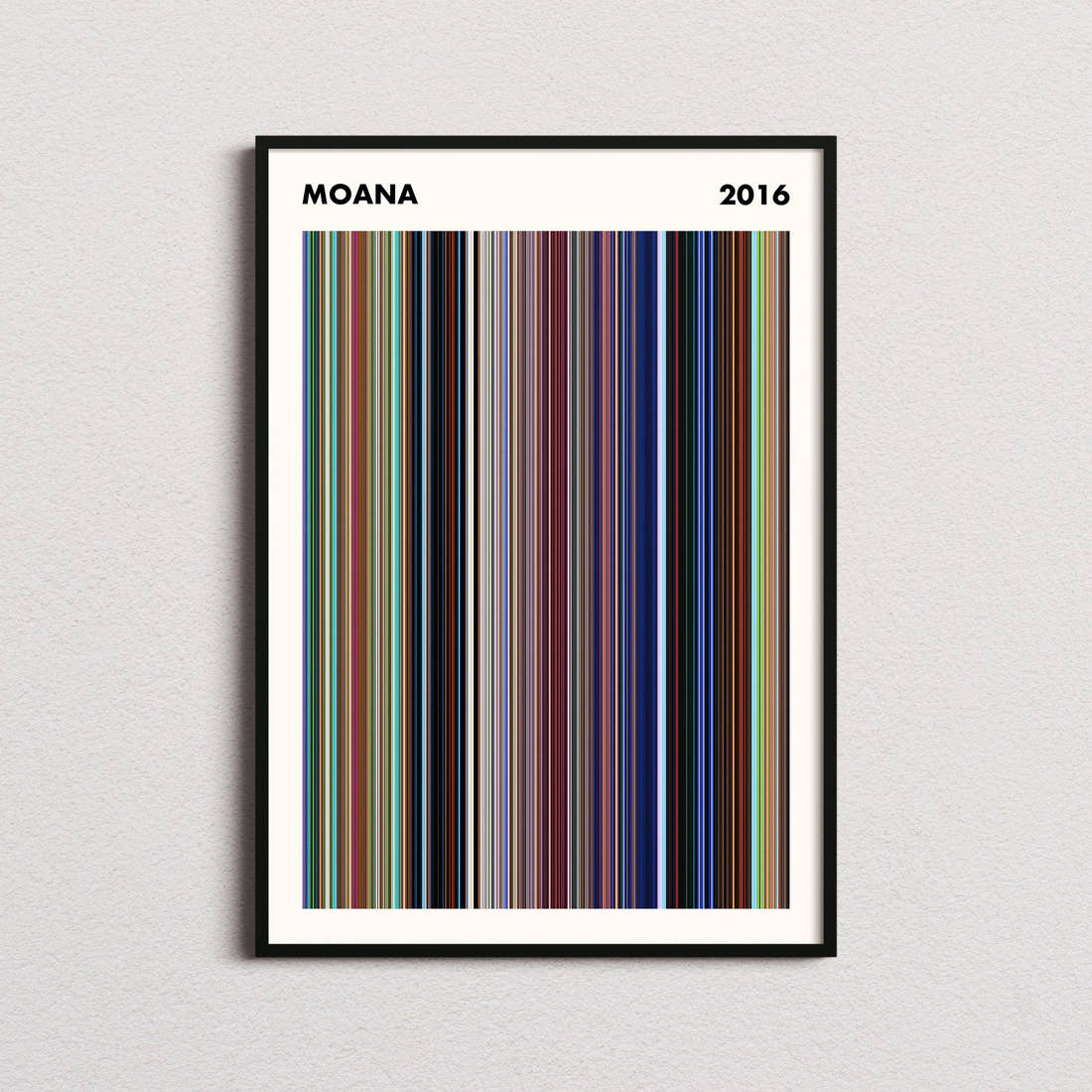 Moana Movie Barcode Poster - Simplified