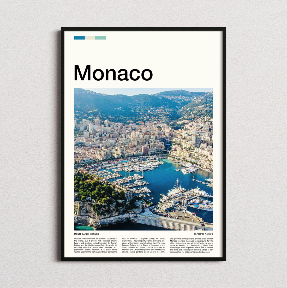 Monaco - Harbour From Above - Travel Print