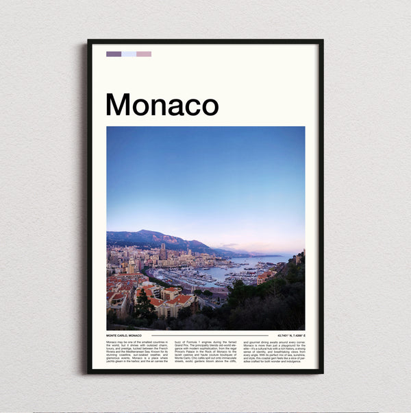 Monaco - Harbour And Coastline - Travel Print