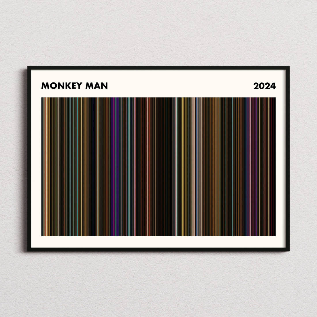 Monkey Man Movie Barcode Poster - Simplified