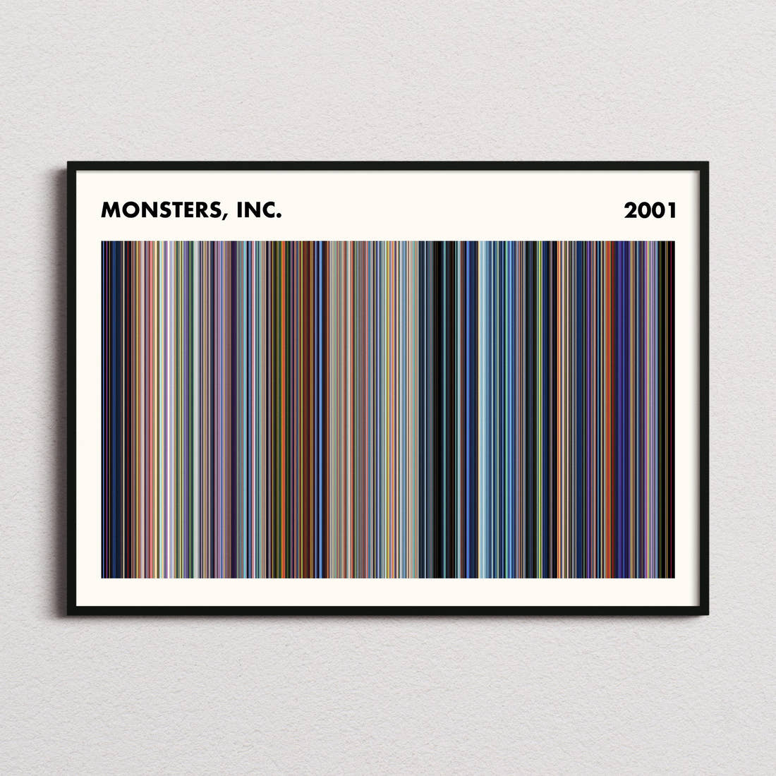 Monsters, Inc. Movie Barcode Poster - Simplified