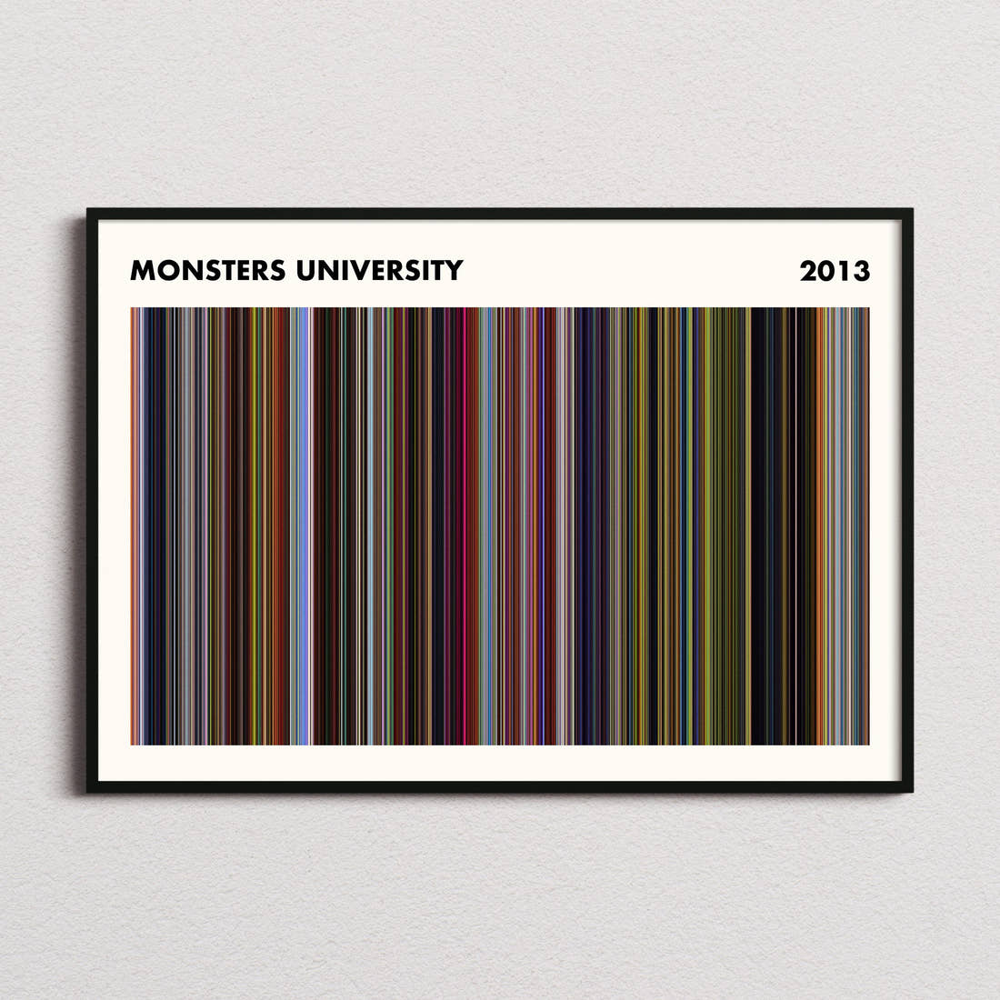 Monsters University Movie Barcode Poster - Simplified
