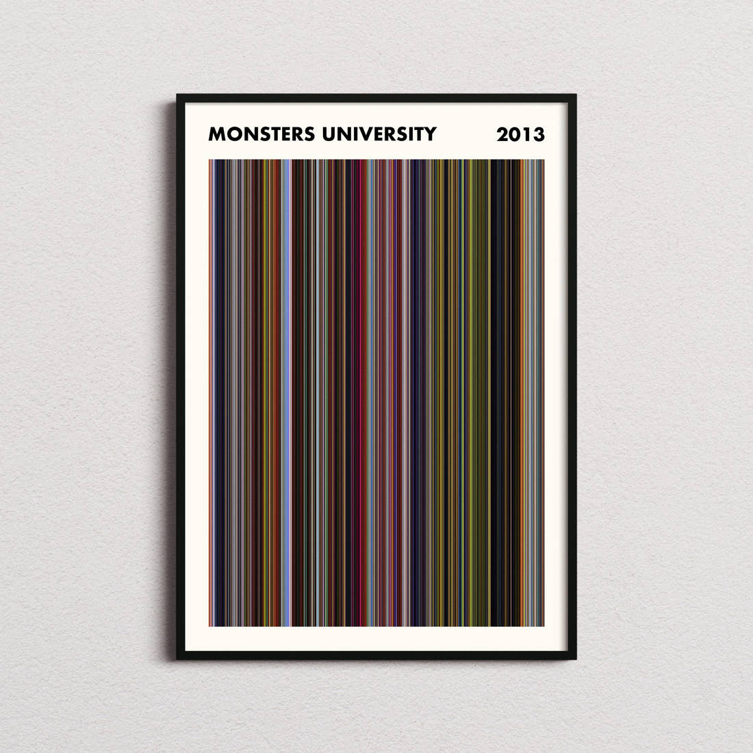 Monsters University Movie Barcode Poster - Simplified