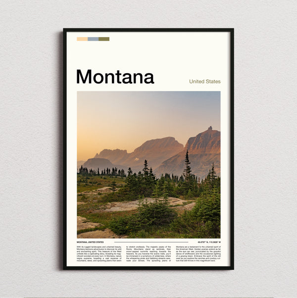 Montana - Mountains At Sunset - Travel Print