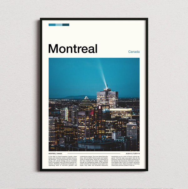 Montreal - Night Skyline - Travel Print