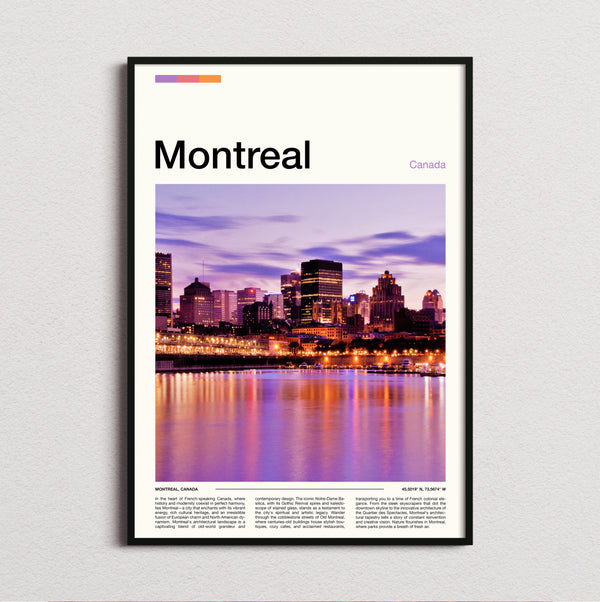 Montreal - Skyline At Dusk - Travel Print