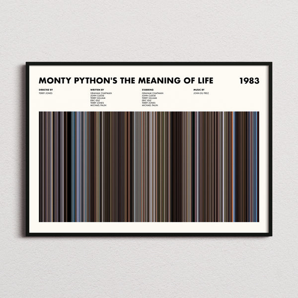 Monty Python's The Meaning of Life Movie Barcode Poster