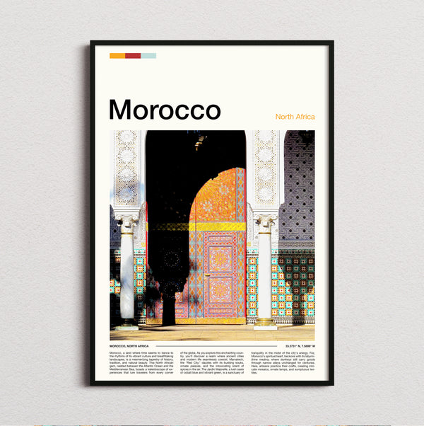 Morocco - Colourful Doorway - Travel Print
