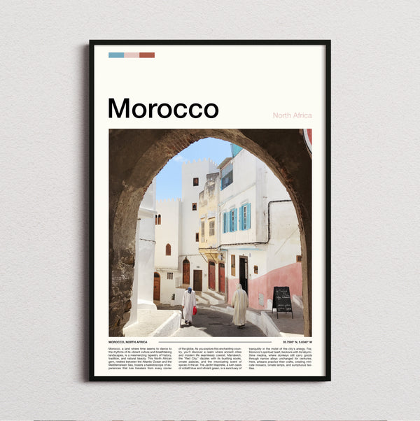 Morocco - Whitewashed Archway - Travel Print