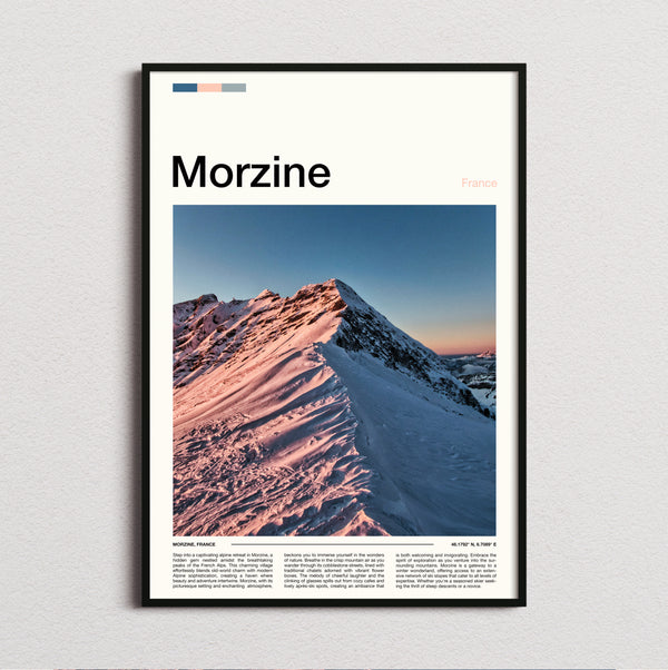 Morzine - Snowy Ridge At Dawn - Travel Print
