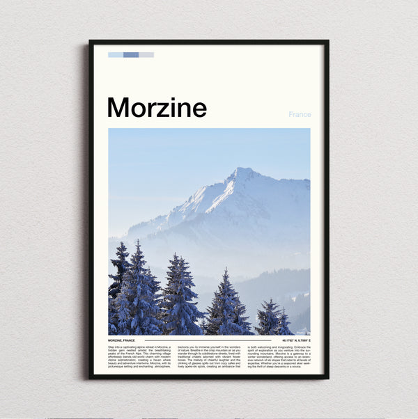 Morzine - Snowy Pines And Peak - Travel Print