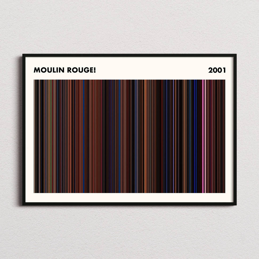 Moulin Rouge Movie Barcode Poster - Simplified
