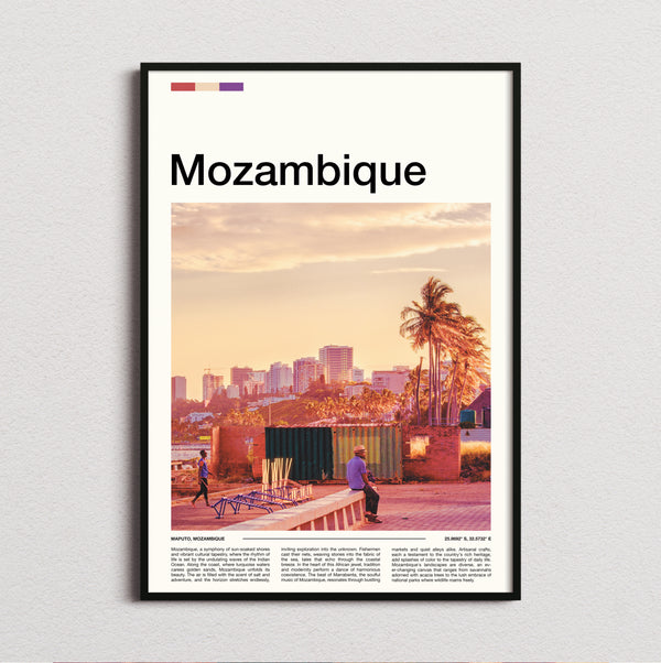 Mozambique - City Skyline At Sunset - Travel Print