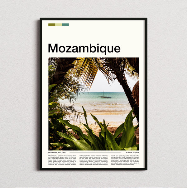 Mozambique - Palm Trees On The Beach - Travel Print
