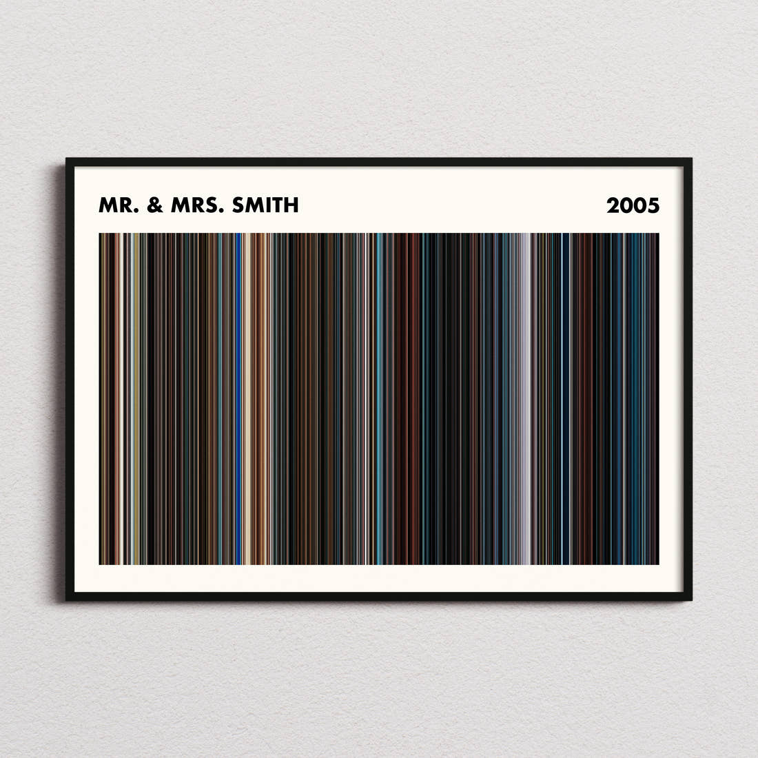 Mr. & Mrs. Smith Movie Barcode Poster - Simplified