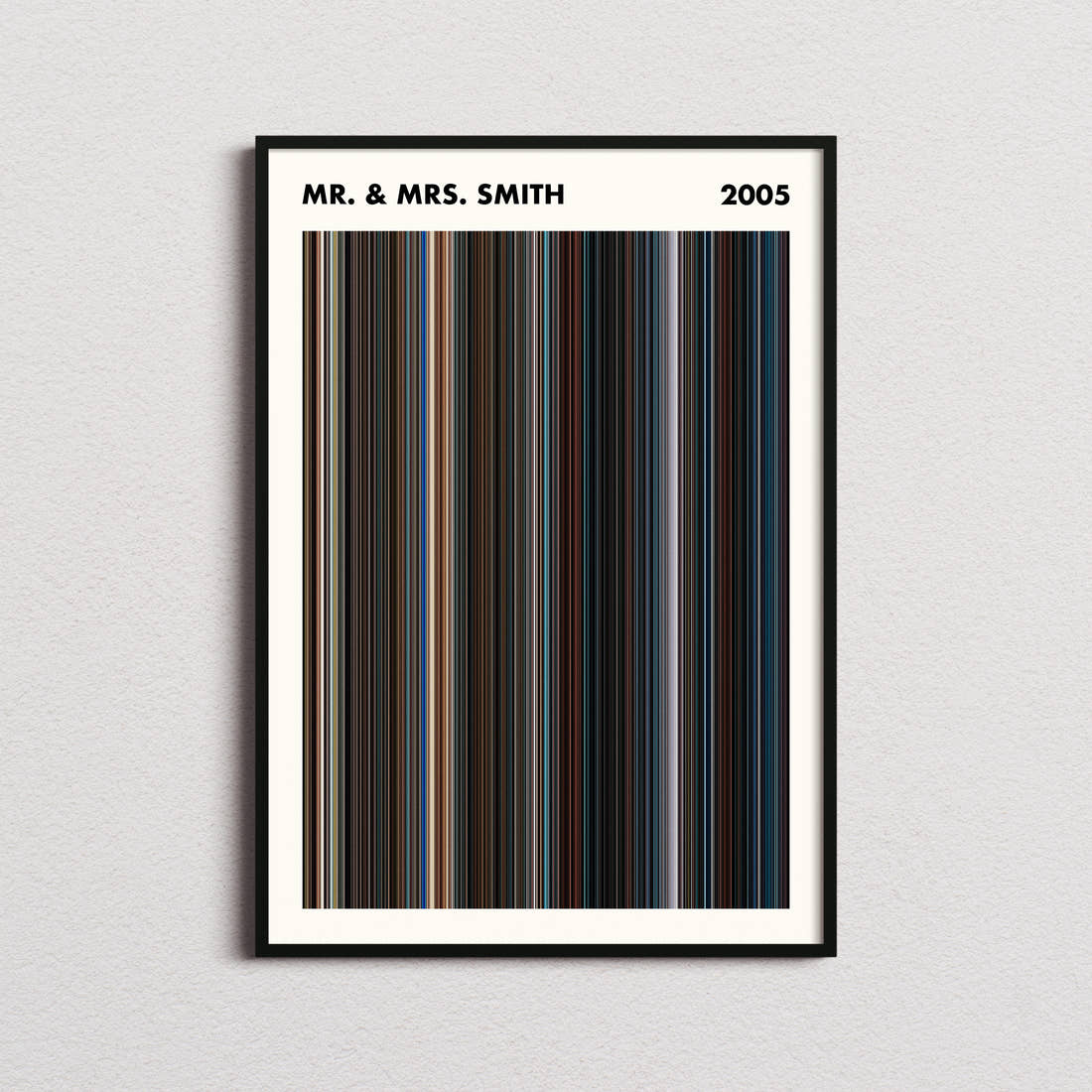 Mr. & Mrs. Smith Movie Barcode Poster - Simplified
