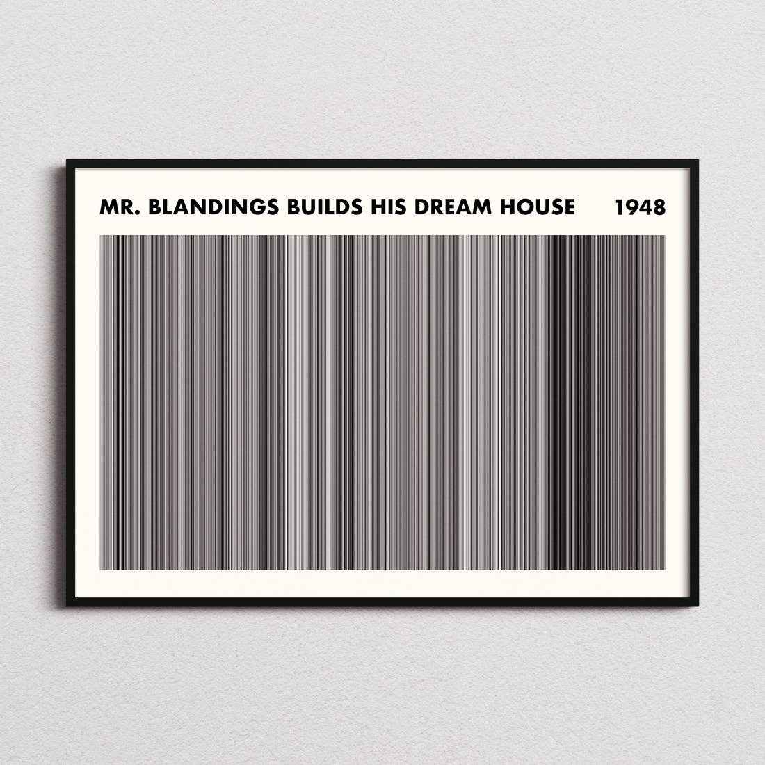 Mr. Blandings Builds His Dream House Movie Barcode Poster - Simplified