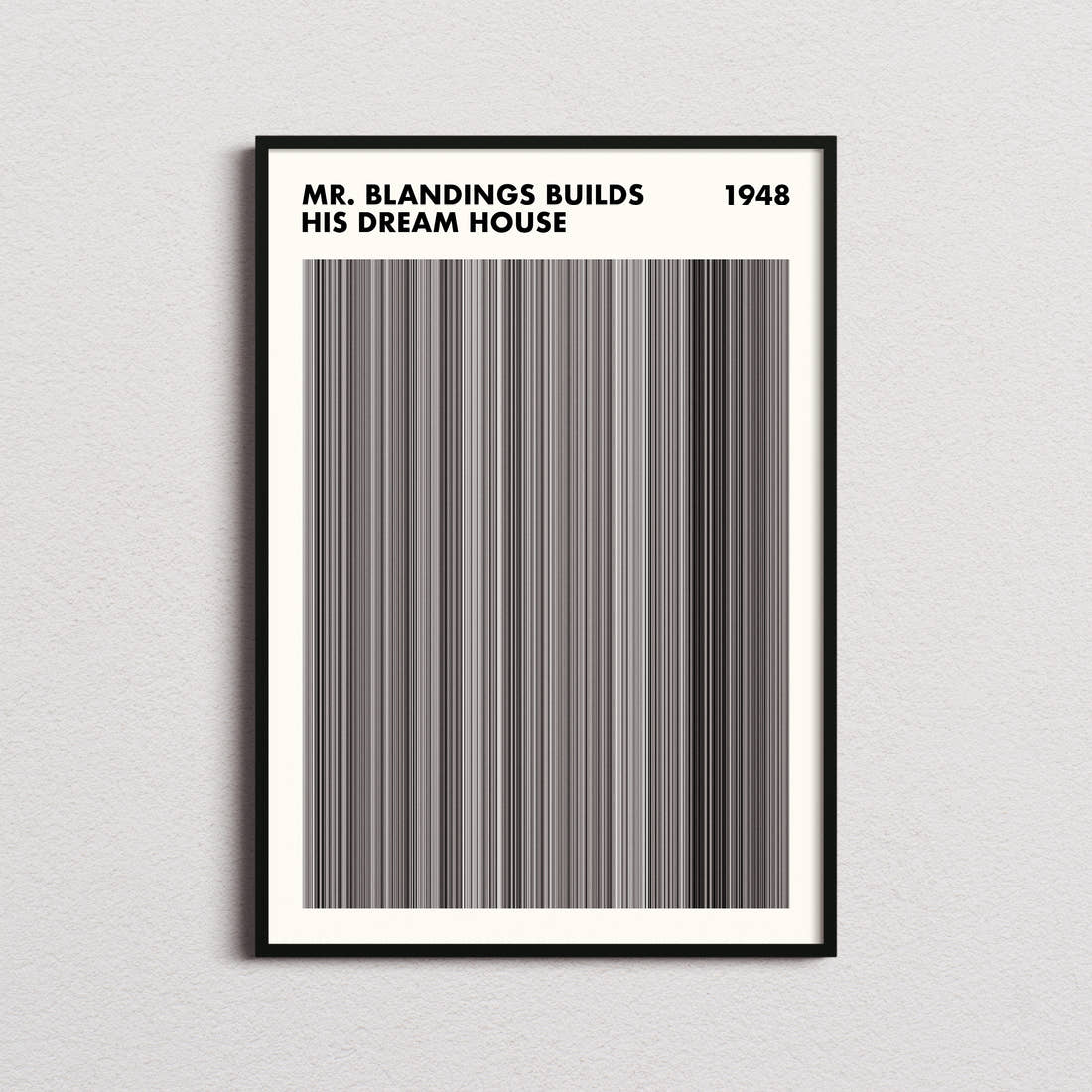 Mr. Blandings Builds His Dream House Movie Barcode Poster - Simplified