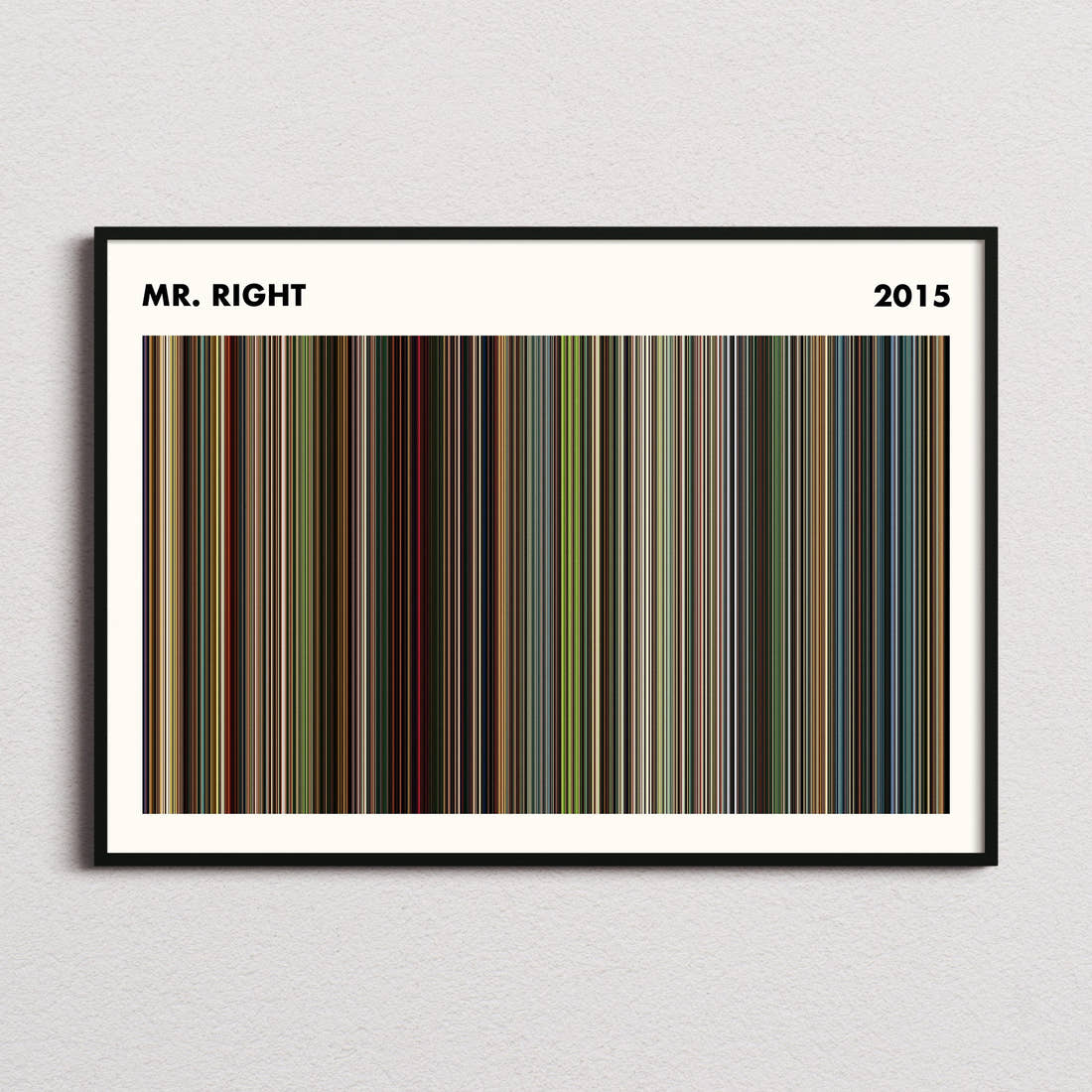 Mr. Right Movie Barcode Poster - Simplified