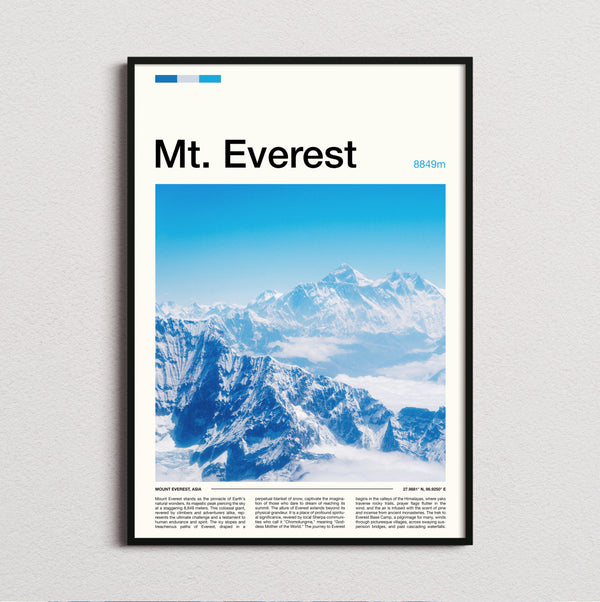 Mount Everest - Snowy Mountain Range - Travel Print